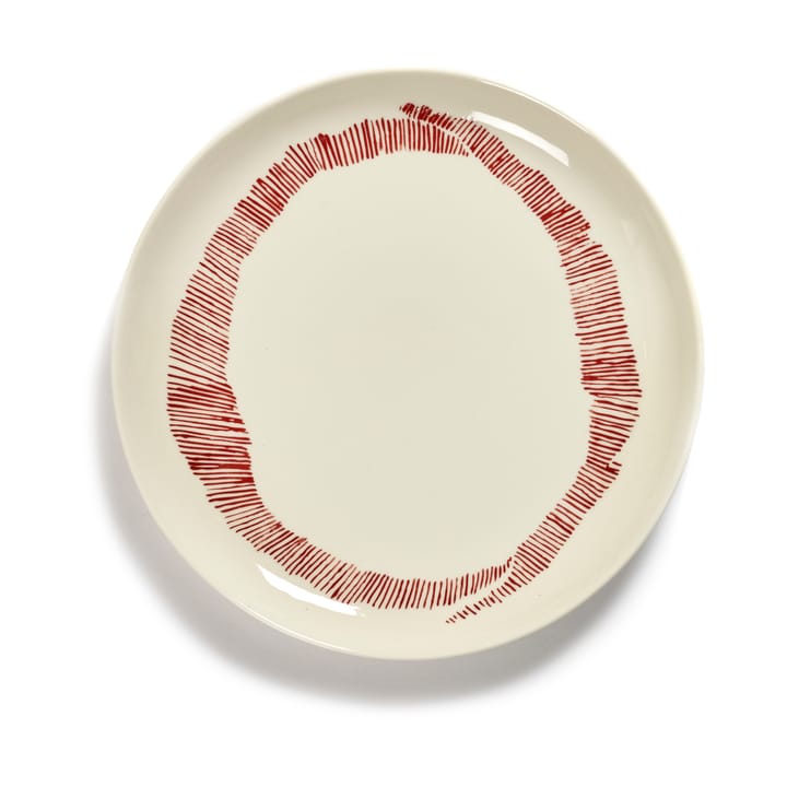 Assiettes Ottolenghi Feast M Ø22,5 cm lot de 2 - White stripes-red - Serax