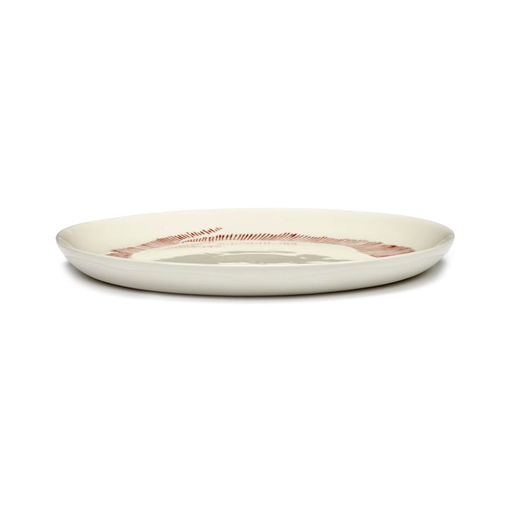 Assiettes Ottolenghi Feast M Ø22,5 cm lot de 2 - White stripes-red - Serax