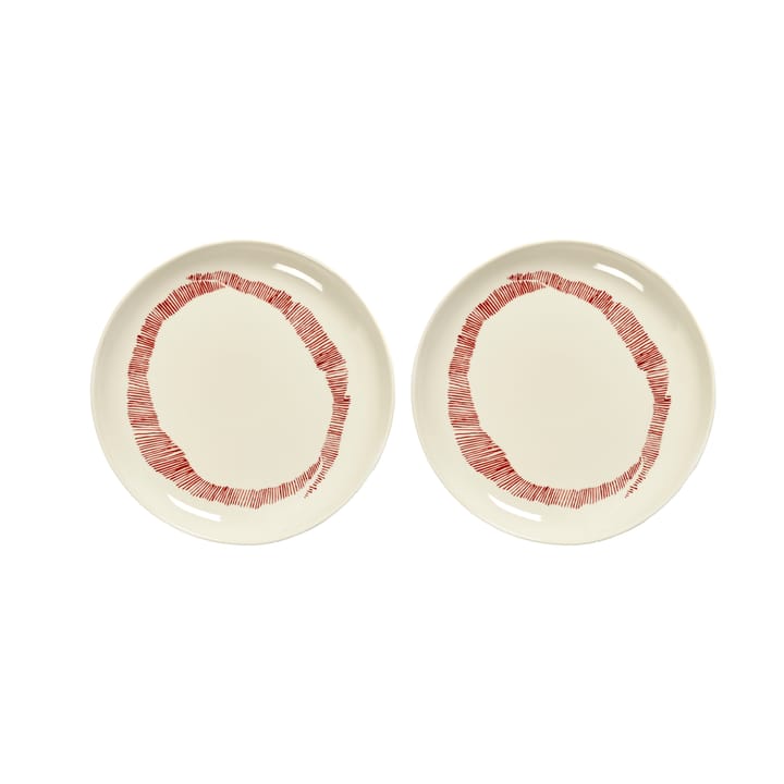 Assiettes Ottolenghi Feast S Ø19 cm lot de 2 - White stripes-red - Serax