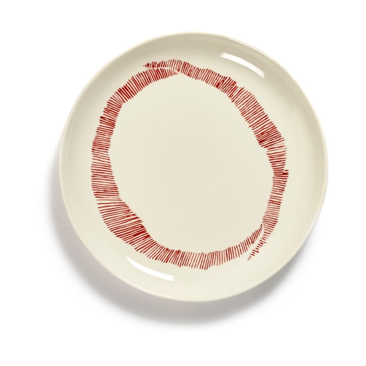 Assiettes Ottolenghi Feast  S Ø19 cm lot de 2 - White stripes-red - Serax