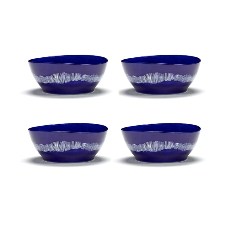 Bol Ottolenghi Feast L Ø17 cm lot de 4 - Dark blue stripes-white - Serax