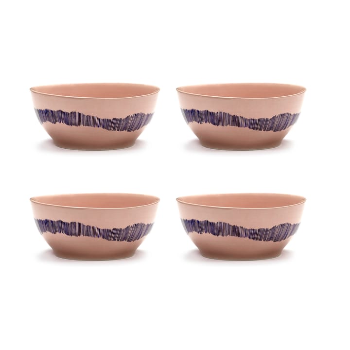 Bol Ottolenghi Feast S Ø15 cm lot de 4 - Pink stripes blue - Serax