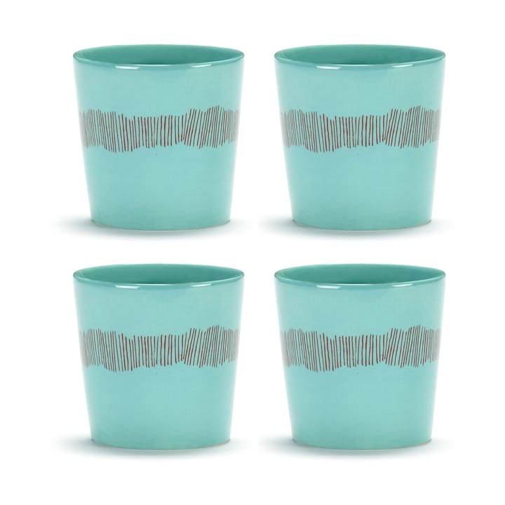 Tasse à café Ottolenghi Feast 25 cl lot de 4 - Azure stripes-red - Serax