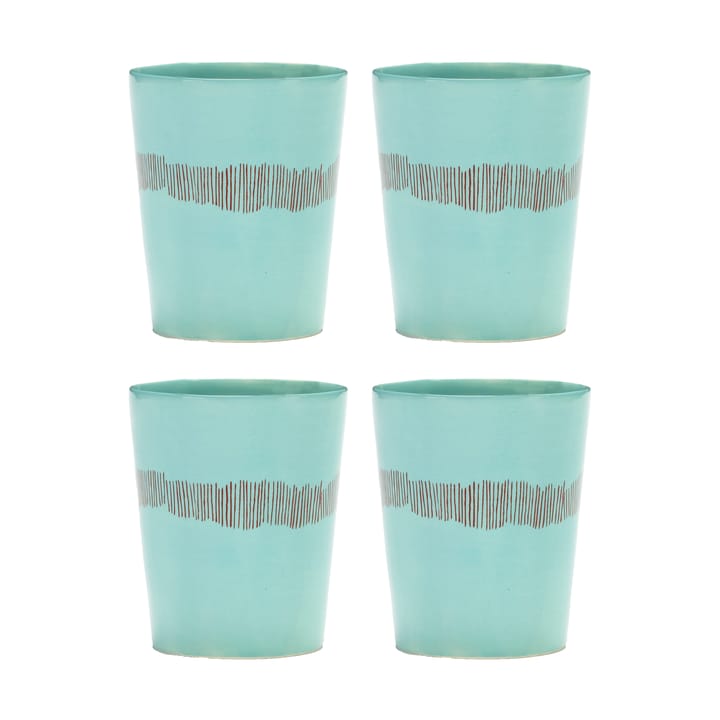 Tasses à thé Ottolenghi Feast 33 cl lot de 4 - Azure stripes-red - Serax