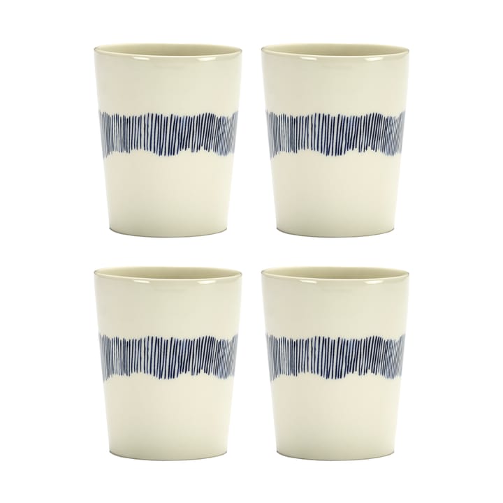 Tasses à thé Ottolenghi Feast 33 cl lot de 4 - White stripes-blue - Serax