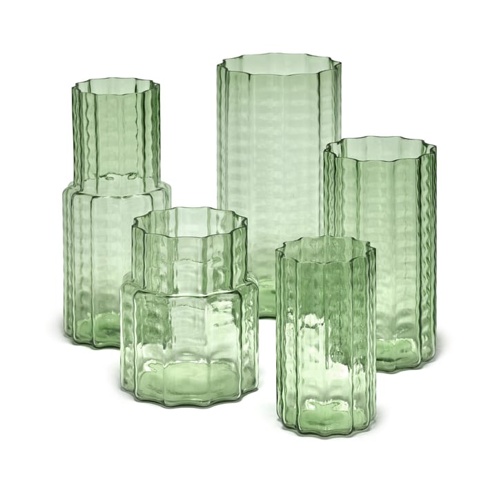 Vase Waves 01 21 cm - Green-clear - Serax