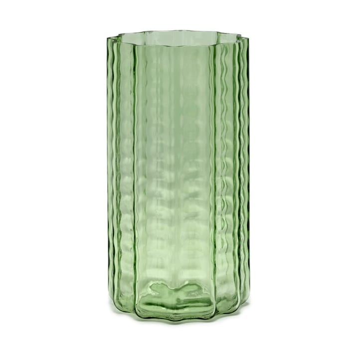 Vase Waves 02 28 cm - Green-clear - Serax