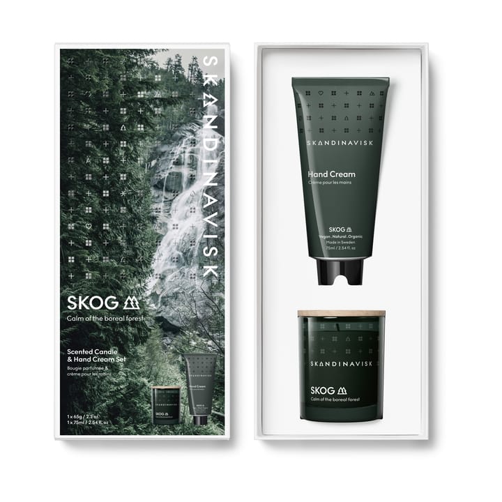 Bougie parfumée et crème pour les mains SKOG - 65 g + 75 ml - Skandinavisk