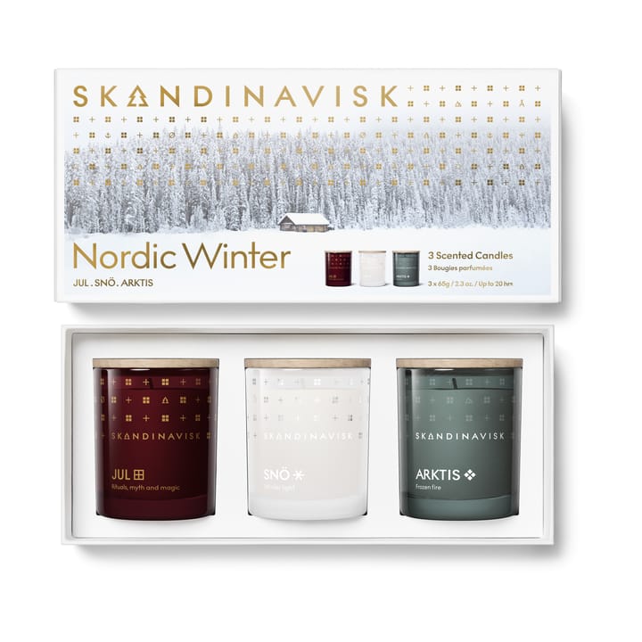 Coffret cadeau bougies parfumées Nordic Winter 3 pièces - 65 g - Skandinavisk