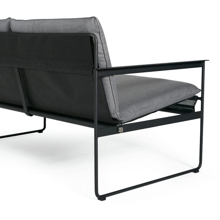 Canapé Slow 2 places, Sunbrella gris-structure en acier noir SMD Design