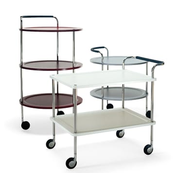 Chariot de service Trolley Round  - blanc, structure chromée - SMD Design