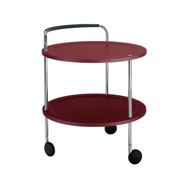 Chariot de service Trolley Round  - bordeaux, structure chromée - SMD Design