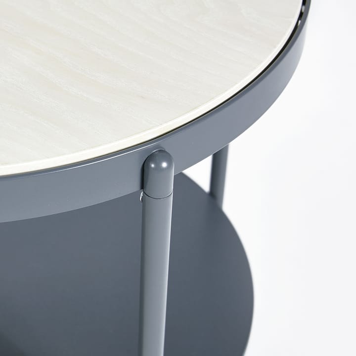 Table d'appoint Lene, blanc, bas, placage de hêtre pigmenté blanc SMD Design