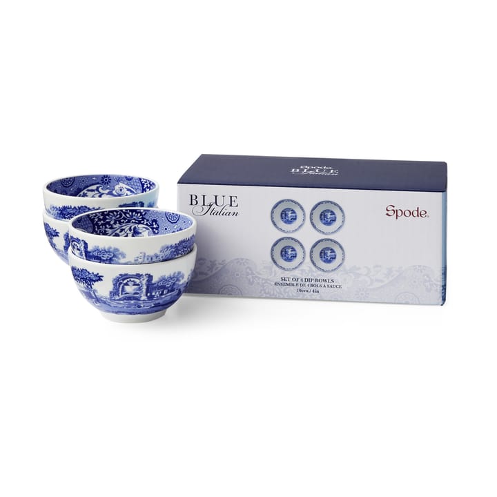 Bol Blue Italian Ø10 cm, lot de 4 - Bleu-blanc - Spode