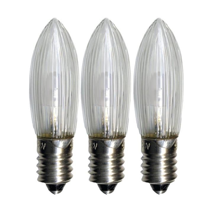 Lampe de rechange E10 universal-LED extérieur lot de 3 - 0,2W 2100K non dimmable - Star Trading
