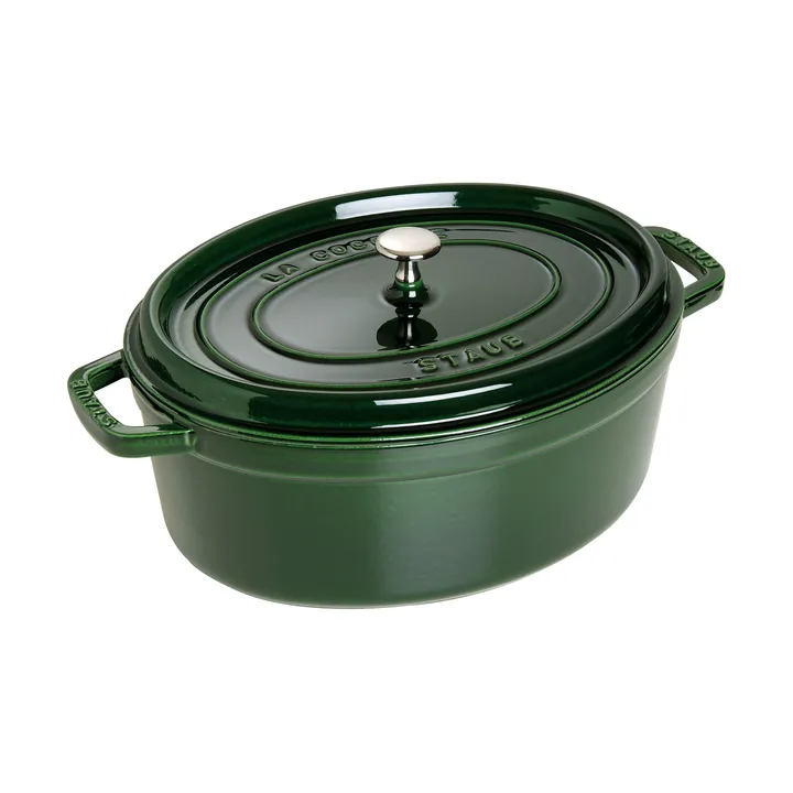 Cocotte ovale La Cocotte Staub fonte 6,7 L - Basilic vert - STAUB