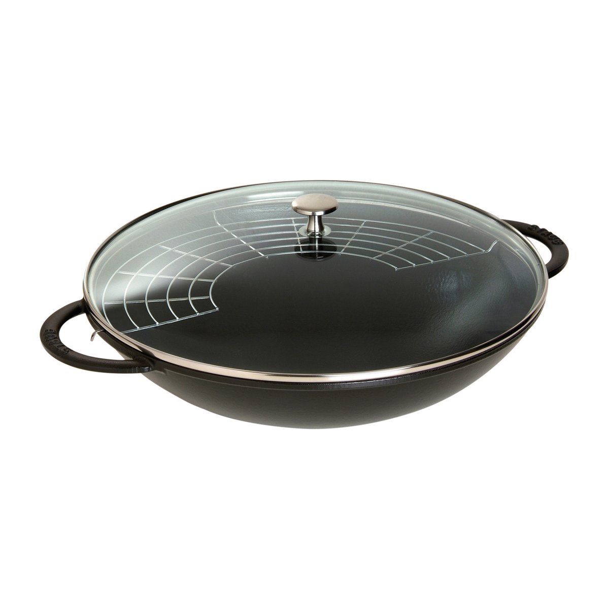 STAUB Wok avec couvercle en verre Ø37 cm 5,7 L Noir