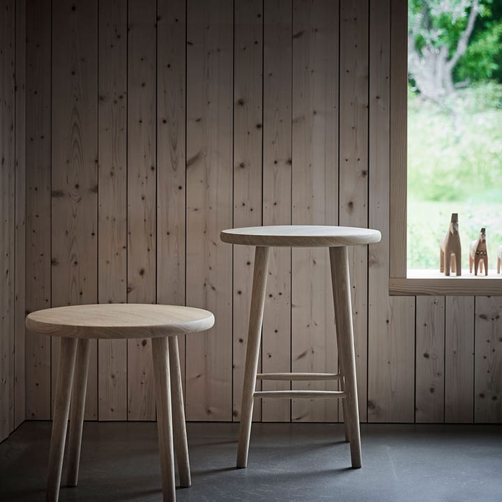 Tabouret de bar Miss Button, chêne huilé blanc, haut Stolab