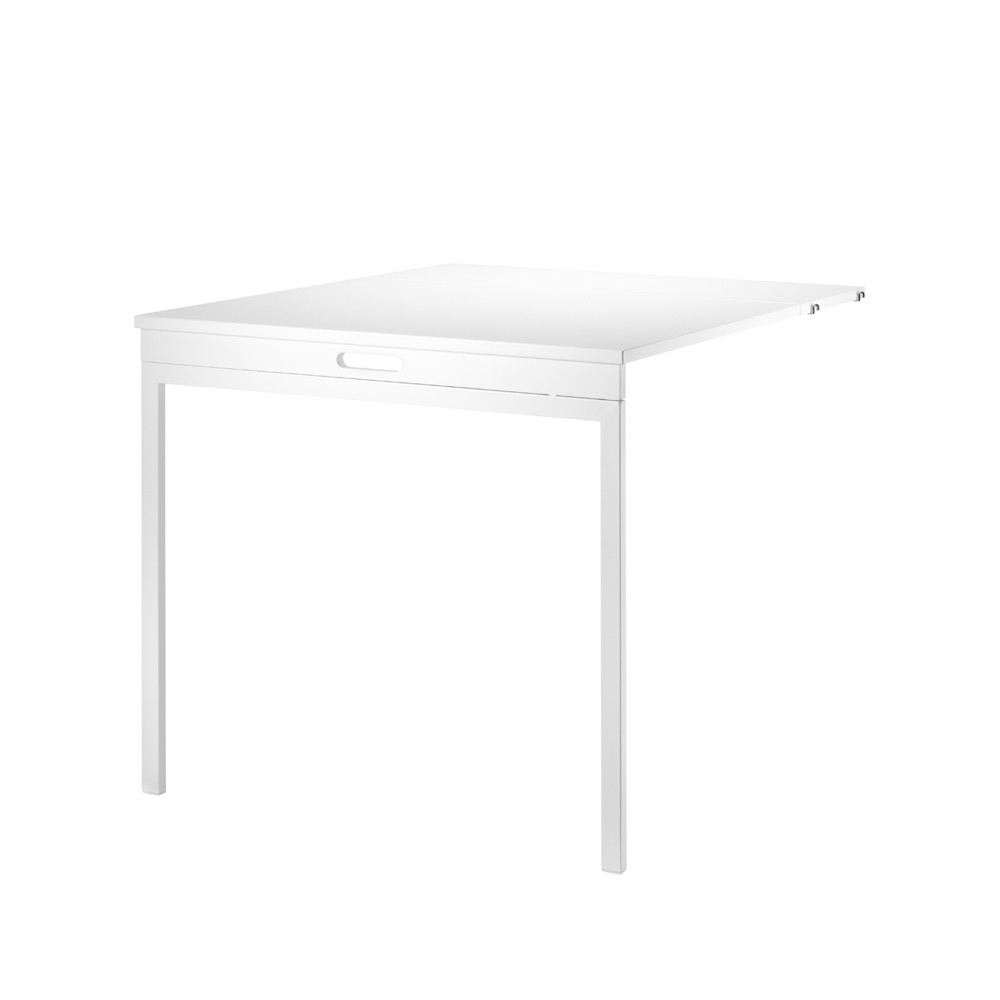 String Table pliante Blanc-pieds en métal blanc