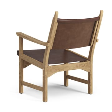 Fauteuil Caryngo - Chêne huilé-cuir brun rouge - Swedese