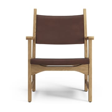 Fauteuil Caryngo - Chêne huilé-cuir brun rouge - Swedese