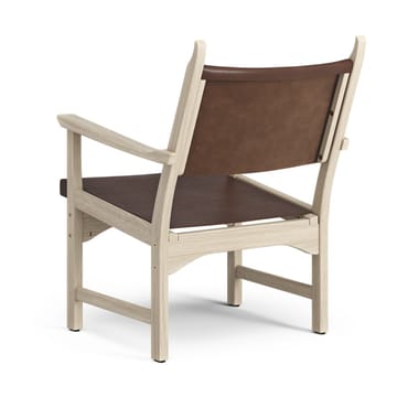 Fauteuil Caryngo - Chêne pigmenté blanc-cuir brun rouge - Swedese