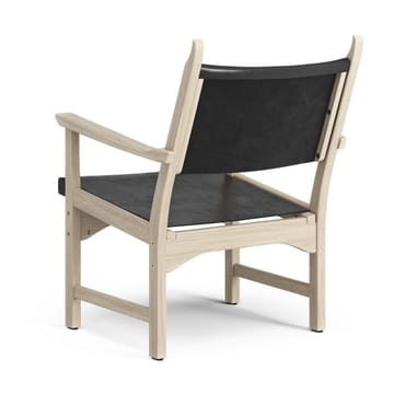 Fauteuil Caryngo - Chêne pigmenté blanc-cuir noir - Swedese