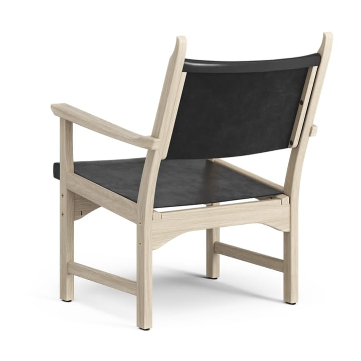 Fauteuil Caryngo, Chêne pigmenté blanc-cuir noir Swedese