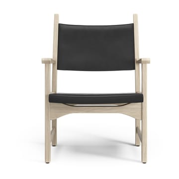 Fauteuil Caryngo - Chêne pigmenté blanc-cuir noir - Swedese