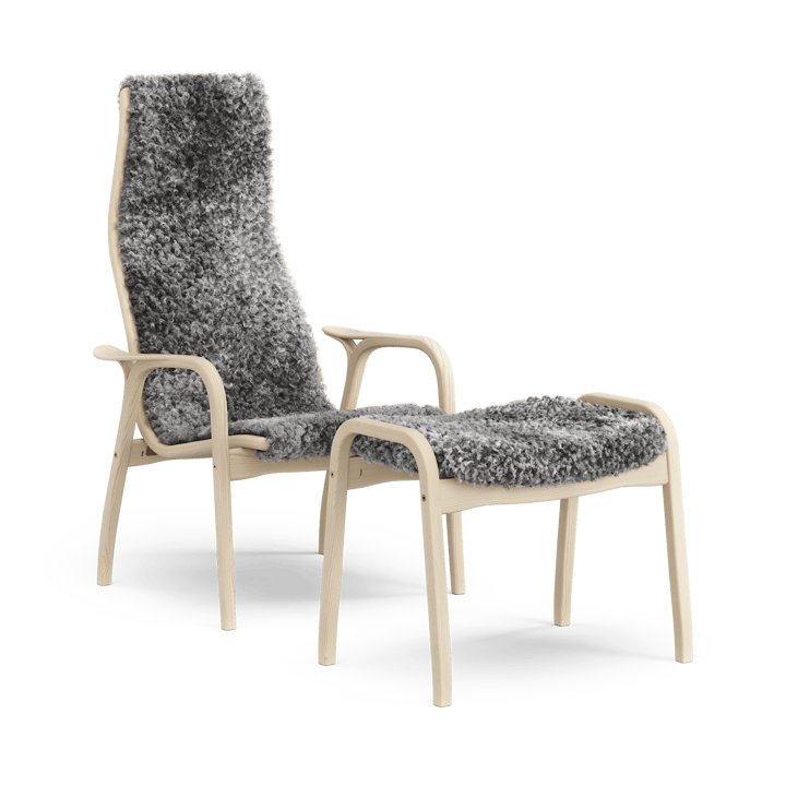 Fauteuil et repose-pieds Lamino Anniversary Edition - Pin blanc-peau de mouton du Gotland - Swedese