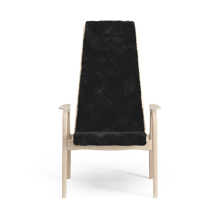 Fauteuil Lamino chêne pigmenté blanc/peau de mouton, Black (noir) Swedese