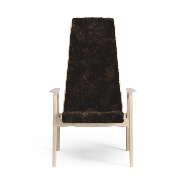 Fauteuil Lamino chêne pigmenté blanc/peau de mouton, Espresso (marron) Swedese