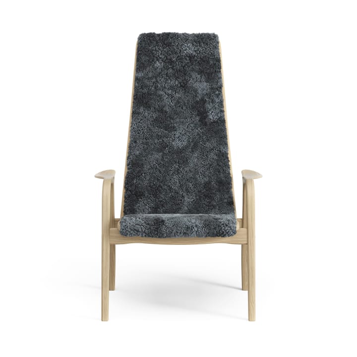 Fauteuil pour enfant Lamini chêne laqué/peau de mouton, Charcoal (gris foncé) Swedese