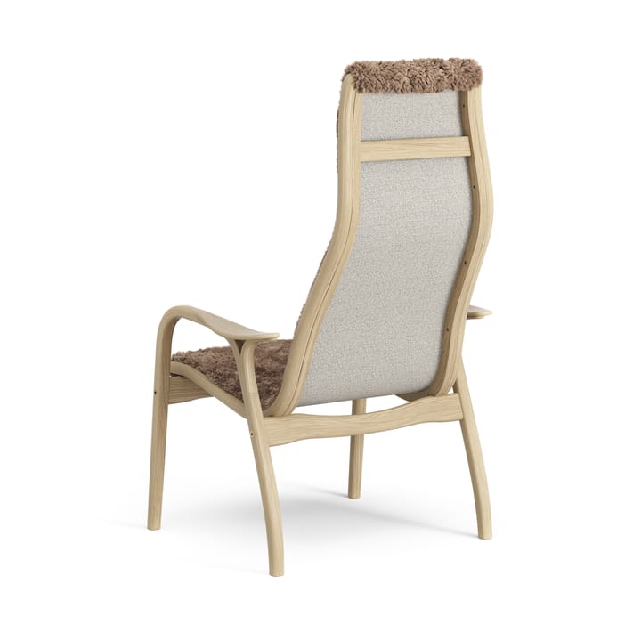 Fauteuil pour enfant Lamini chêne laqué/peau de mouton, Sahara (marron nougat) Swedese