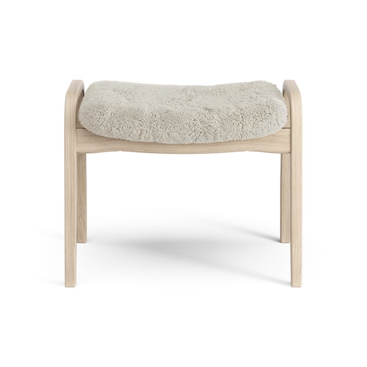 Repose-pieds Lamino chêne pigmenté blanc/peau de mouton, Moonlight (beige) Swedese