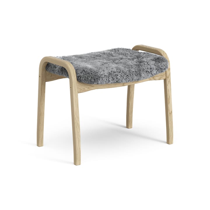 Repose-pieds pour enfant Lamini chêne laqué/peau de mouton, Scandinavian Grey (gris) Swedese