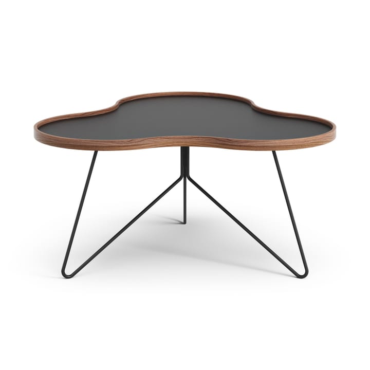 Table Flower 84x90 cm, H45-noir-bord noyer-structure noire Swedese