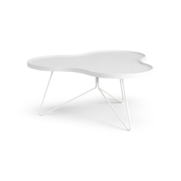 Table Flower mono 84x90 cm, H39 cm frêne laminé blanc Swedese