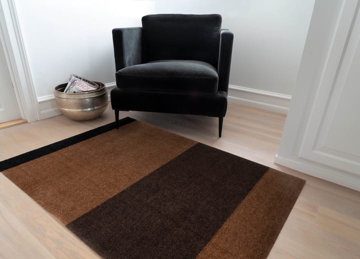 Stripes by tica, horizontal, tapis de couloir - Cognac-dark brown-black, 90x130 cm - tica copenhagen