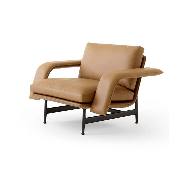 Fauteuil lounge Meantime AV29 - Warm black-Noble leather Cognac - &Tradition