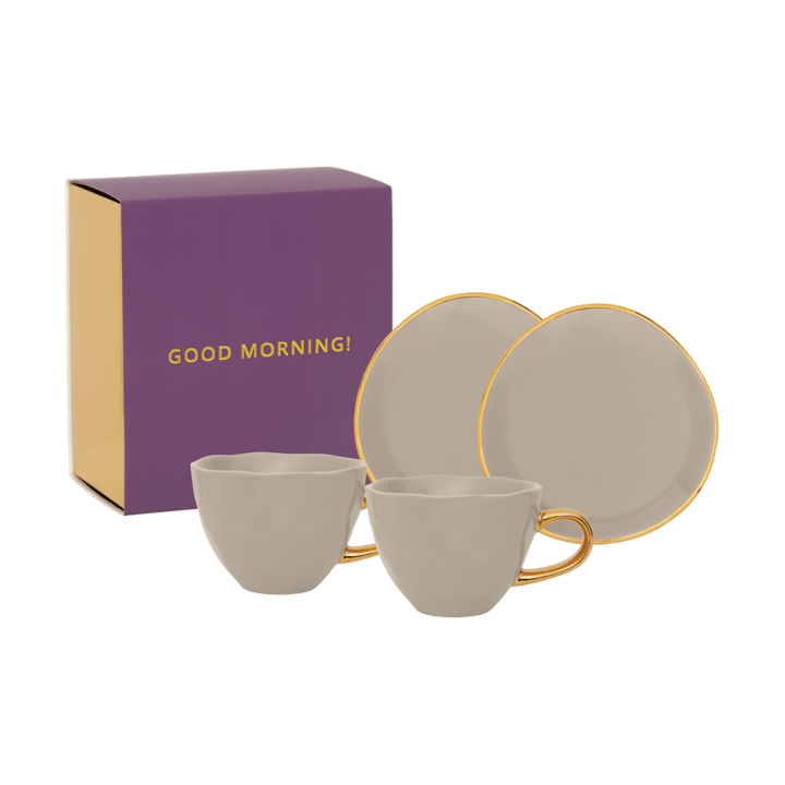 Coffret cadeau Good Morning Cappuccino mug & soucoupe, lot de 2 - Gray morn - URBAN NATURE CULTURE