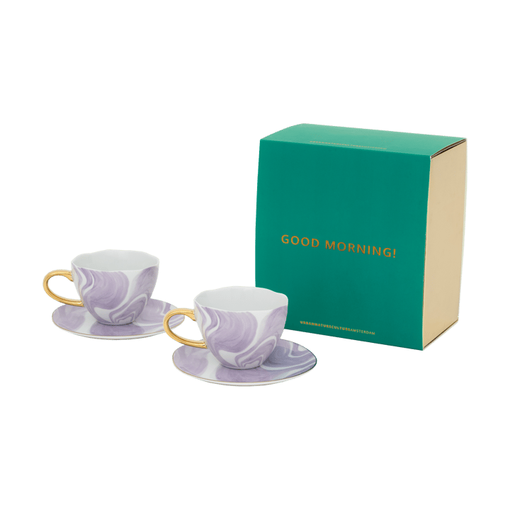 Coffret cadeau Good Morning Cappuccino mug & soucoupe, lot de 2 - Valuri violet - URBAN NATURE CULTURE