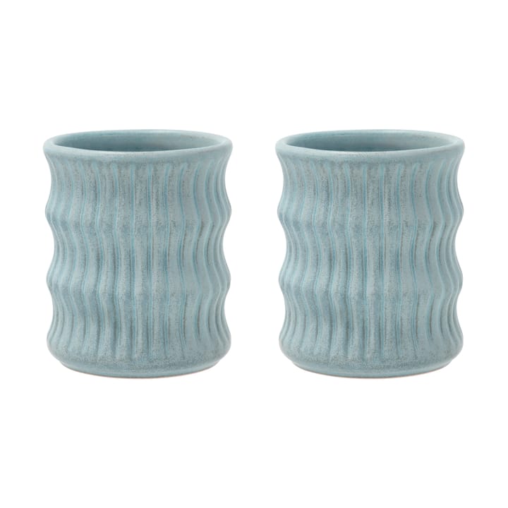 Mug Styles avec motif cannelé 30 cl lot de 2 - Bleu - Villa Collection