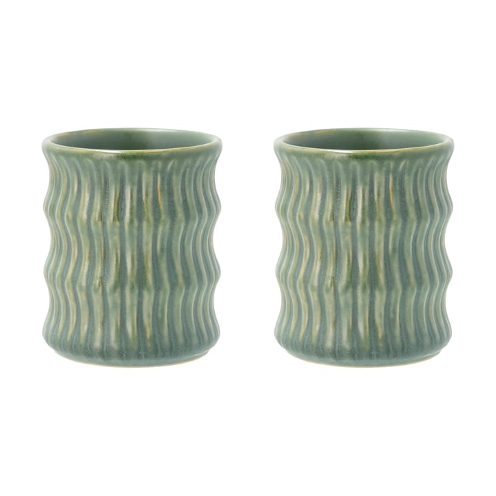 Mug Styles avec motif cannelé 30 cl lot de 2 - Vert - Villa Collection