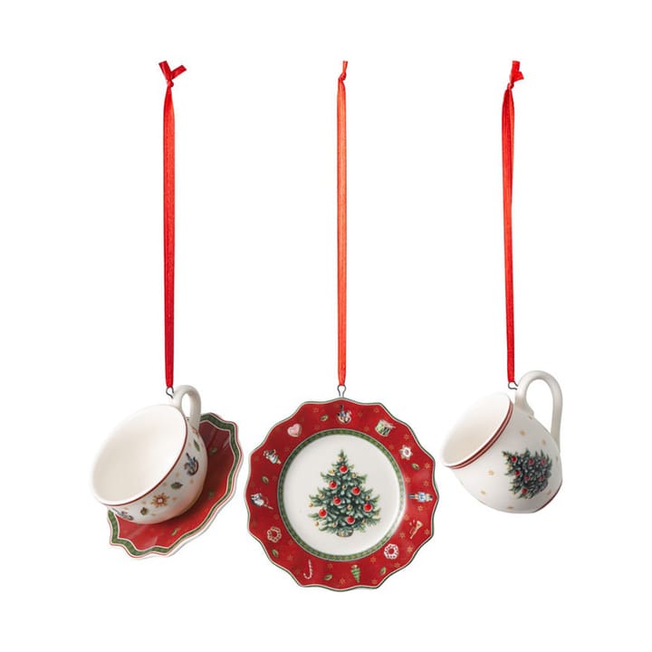 Suspension de sapin de Noël service de table Toy's Delight, lot de 3, Blanc-rouge Villeroy & Boch