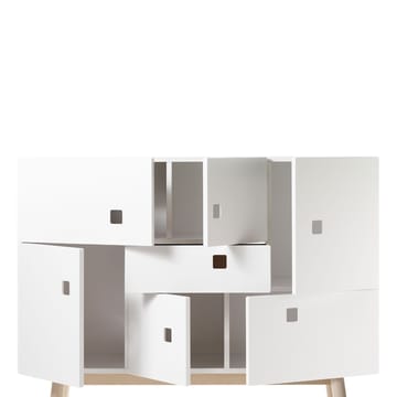 Armoire Peep C1 - blanc, structure laquée noir - Zweed