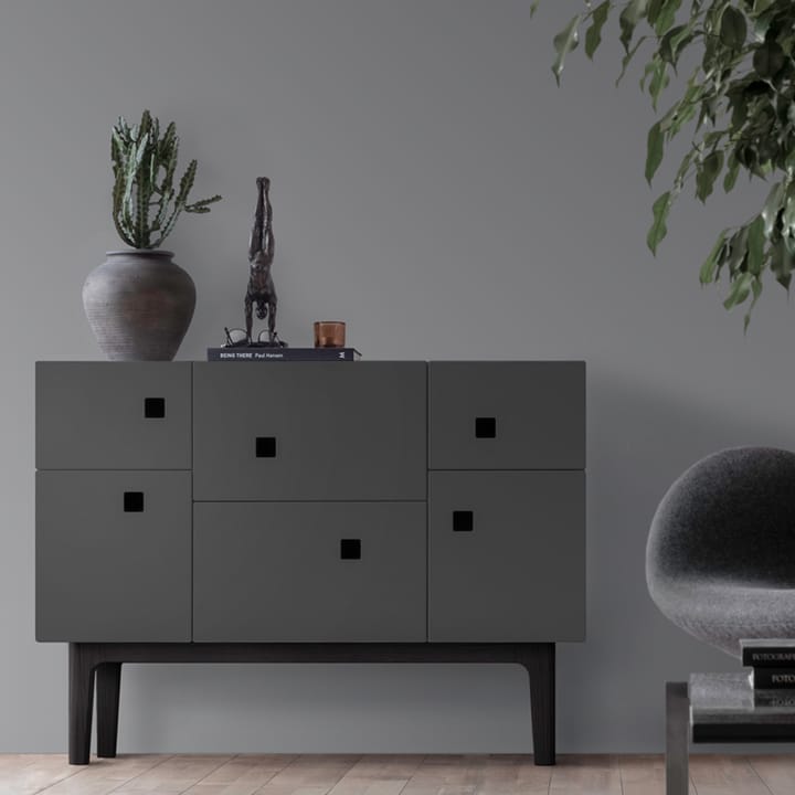 Armoire Peep C2, slate grey, laqué noir Zweed