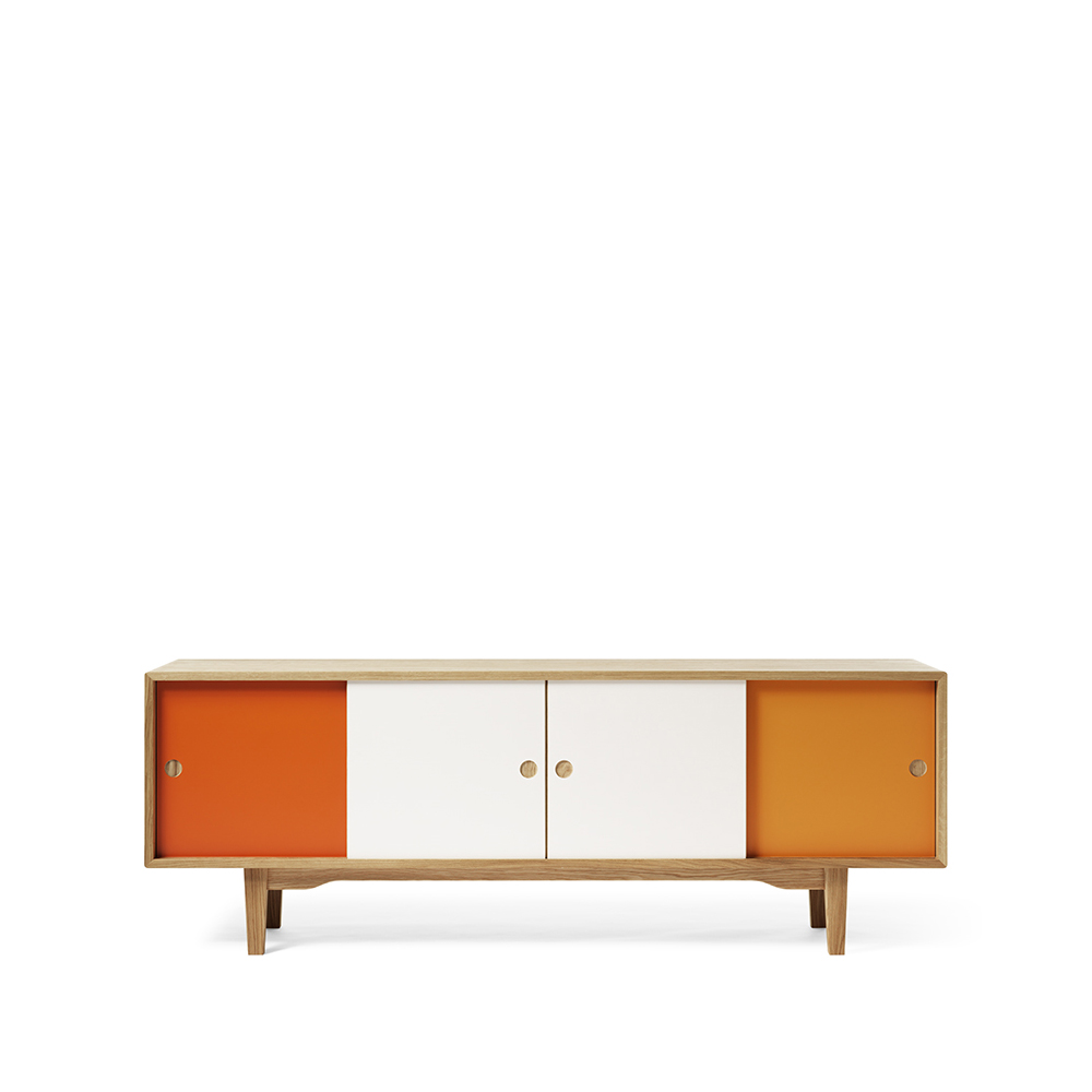 Zweed Buffet Moodi 180 orange/blanc, structure en chêne