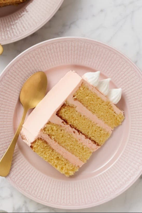 La Saint-Valentin à la maison : préparez un gâteau rose pour votre chéri(e) et servez-le sur une assiette rose de la série Swedish Grace de Rörstrand.